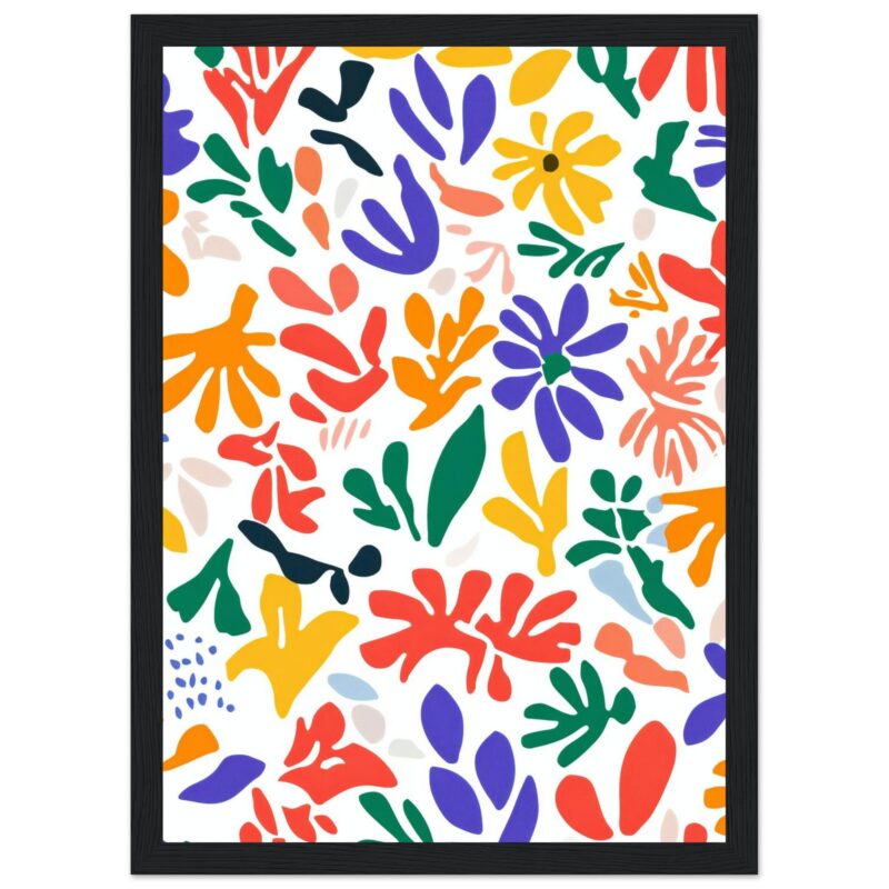 962954db-77d2-4d29-b37d-f027b326c103.jpg Colores vibrantes y formas abstractas en obra de arte moderna estilo floral.