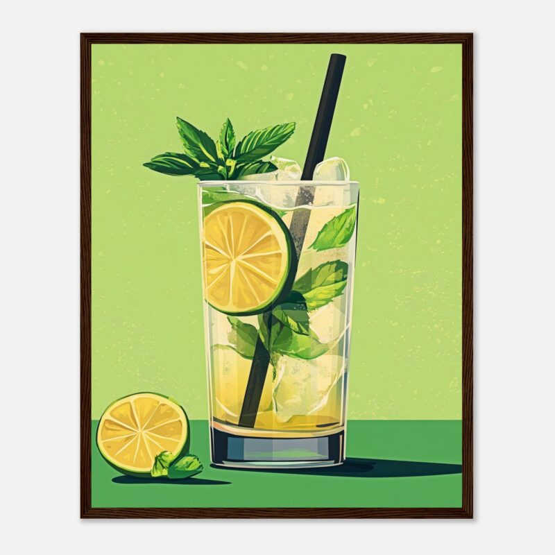 Refresco de limón con menta y hielo, bebida refrescante, cóctel saludable, drinja con ingredientes naturales.