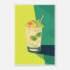 Refresco de limón y hierbabuena ilustrado en estilo vectorial para diseño gráfico y branding.