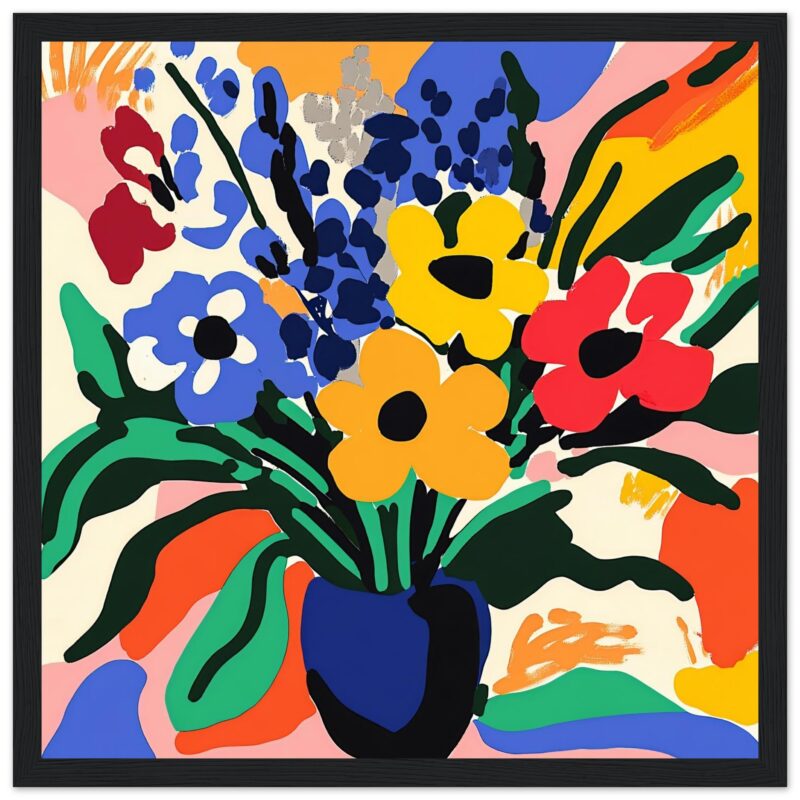 9a9ea947-3611-4e69-821a-fbacdfbd7353.jpg Vase con flores abstractas en estilo colorido y moderno para decoración artística.