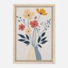 Ramo de flores ilustrado en marco de madera, diseño moderno y decorativo para tu hogar.