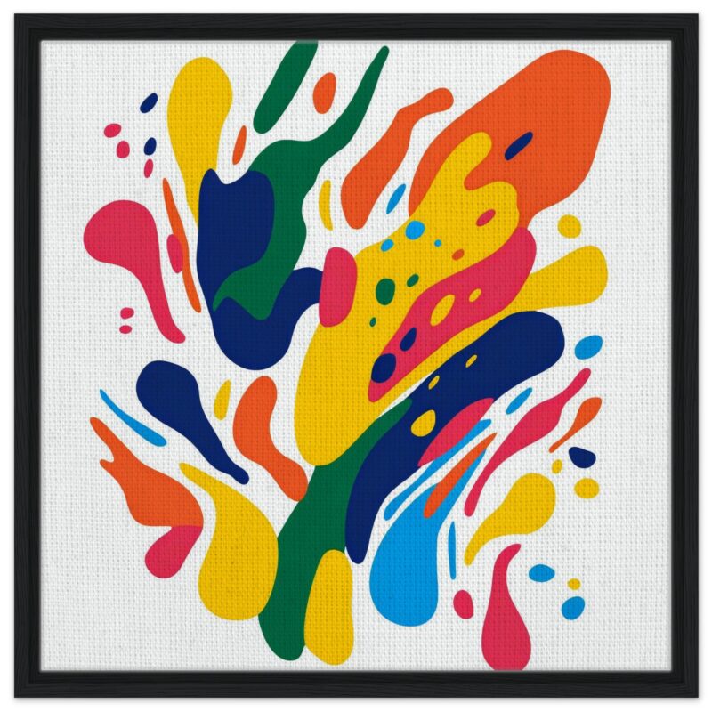 Espectacular obra de arte abstracta con colores vibrantes y formas dinámicas para decorar espacios modernos.