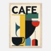 Moderno cartel de Starbucks con diseño abstracto en estilo minimalista, ideal para decoración de cafeterías y hogares elegantes.