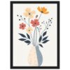 Flores modernas en jarrón, decoración de pared elegante, arte minimalista para interiores, diseño de cuadros para sala y oficina.