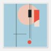 Abstract geometric art, modern digital painting, minimalistic design, colorful shapes, contemporary artwork.