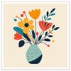 Flores coloridas en ilustración moderna para decoración y arte digital de Digiart Studio.