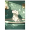 b7d95634-dd57-4000-9ff5-3901c79740ea.jpg Perro en bañera disfrutando de un baño relajante, arte digital de alta calidad.