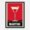 Vaso de cóctel Martini con diseño artístico moderno.