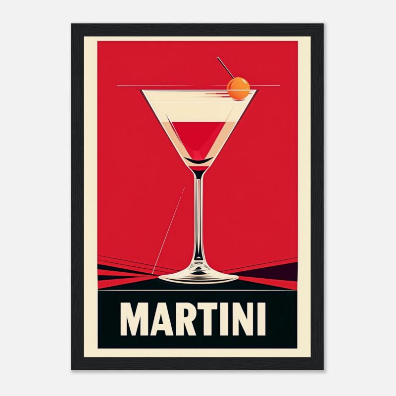 Vaso de cóctel Martini con diseño artístico moderno.
