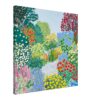 Jardín de flores coloridas pintado en estilo vibrante y moderno, ideal para decoración artística.