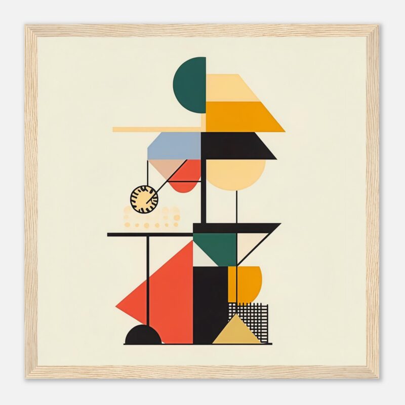 Lienzo de arte abstracto con formas geométricas, colores vibrantes y diseño moderno | Digiart Studio.