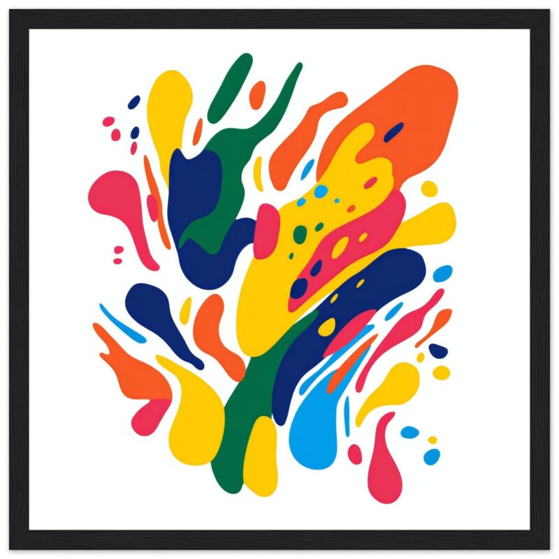 Colores vivos y formas abstractas en arte digital, diseño creativo para decoración moderna.
