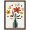 bd134af0-8e9e-4c47-b9d1-07180451e5b7.jpg Colores vibrantes en arte floral modernista en marco de madera, arte decorativo para espacios elegantes.