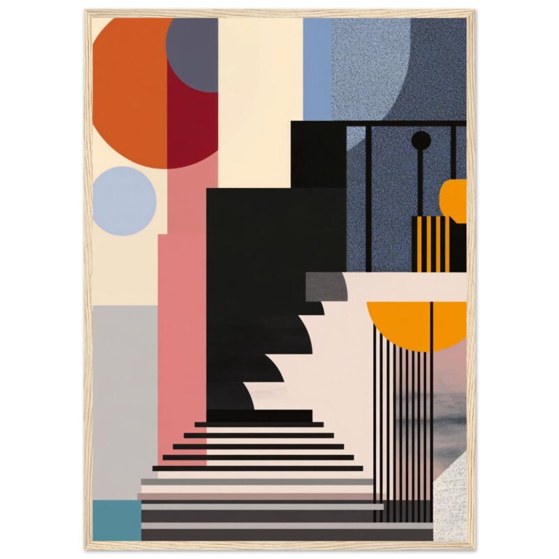 c115512b-4555-45b3-a5ce-5e8623505ae0.jpg Encuadre de pintura abstracta moderna con formas geométricas y colores vibrantes.