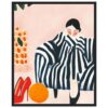 Trazos de ilustración moderna de mujer con vestido a rayas en estilo artístico Digital Art Studio.