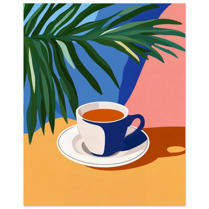 Digiart Studio, ilustración digital de taza de café, estilo moderno y colorido.