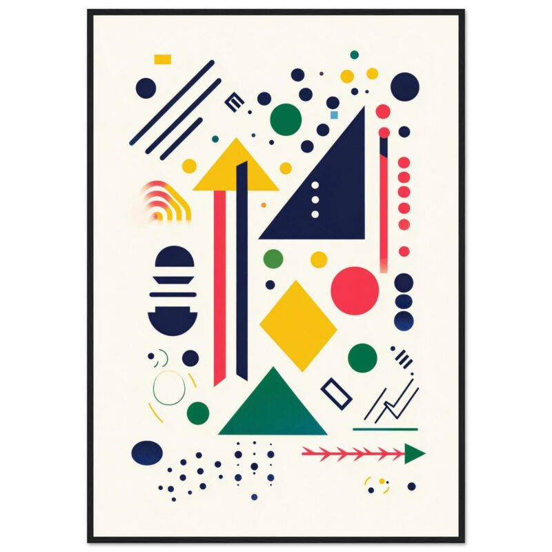 Artes digital abstracta en colores brillantes, diseño moderno y geométrico, ideal para decoración y galerías creativas.