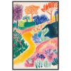 Colores vibrantes y naturaleza en pintura artística moderna.