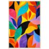Colores vivos en obra de arte abstracto, estilo moderno y vibrante, creación digital para decoración.
