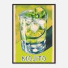 Refresco de mojito con limón, hierbabuena y hielo en estilo artístico digital.