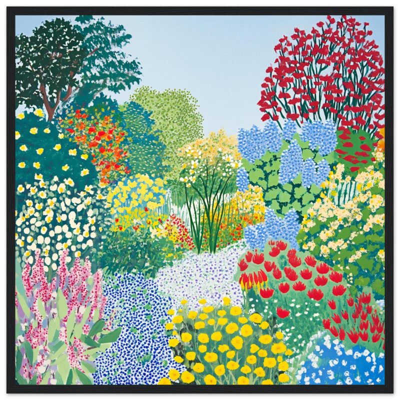 Ramo de flores multicolores en estilo digital, arte floral vibrante, diseño artístico de jardines.