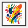 Colores vibrantes, arte abstracto, creación artística moderna, pintura digital, decoración contemporánea.