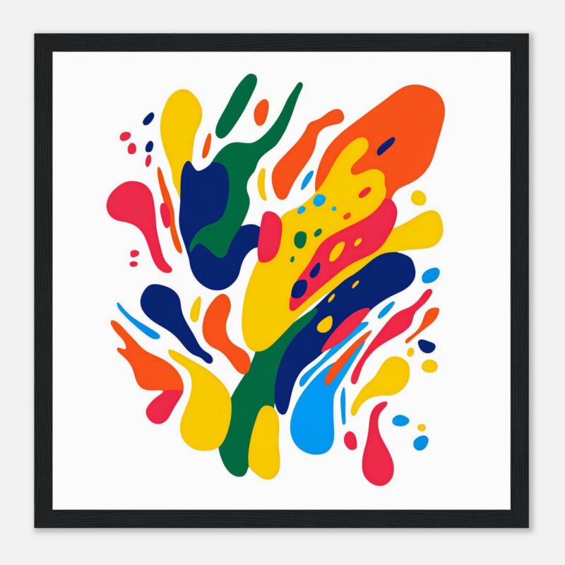 Colores vibrantes, arte abstracto, creación artística moderna, pintura digital, decoración contemporánea.