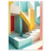 Puerta de escalera moderna con colores vibrantes y diseño minimalista. diseño de interiores colorido.