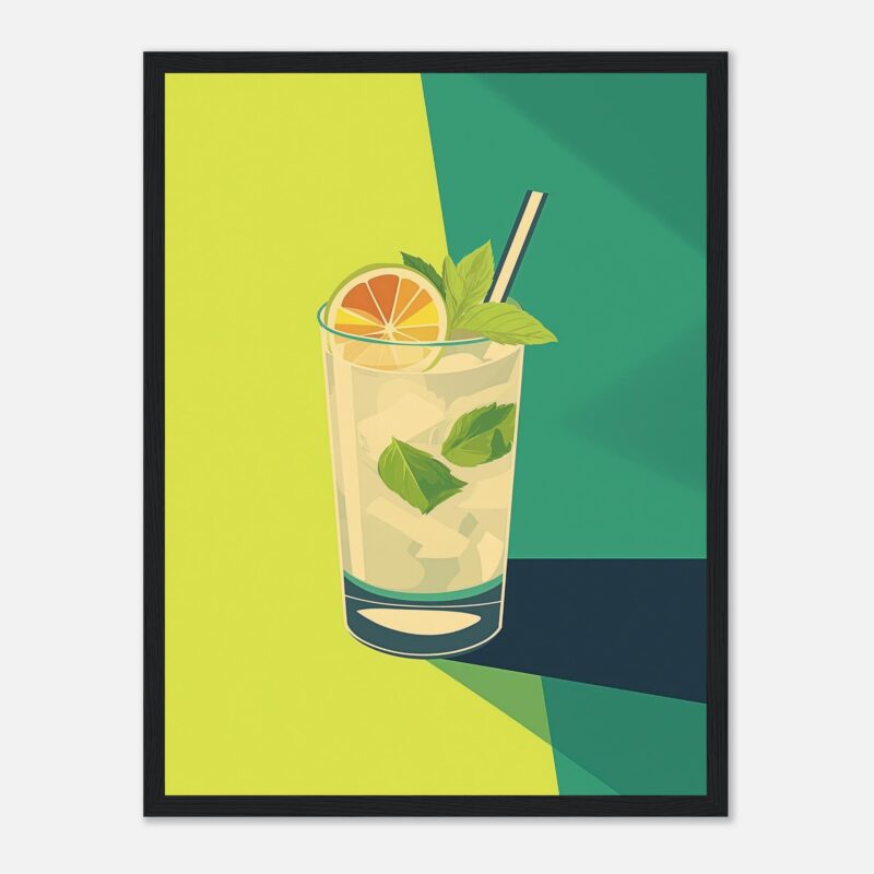 Refresco de limón con menta en estilo digital moderno.