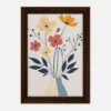 Flores coloridas en jarrón decorativo, arte moderno en estilo minimalista, diseño de pared para hogar y oficina.