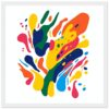 Colores vibrantes y abstractos en diseño artístico contemporáneo.
