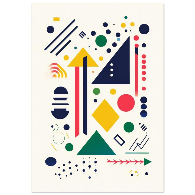 Colores vibrantes y formas geométricas abstractas en diseño moderno y artístico.