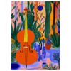 Caballo, violín, naturaleza, arte abstracto, vibrante, colores vivos, Bosque, instrumentos musicales, diseño digital, estilo moderno.