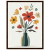 e2eddced-44c6-4856-aa62-6fb923213ddc.jpg Flores modernas en cuadro decorativo para interiores, arte de pared abstracto dorado y colorido.