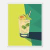 Refresco limón con menta y rodaja de limón, illustration moderna y colorida.