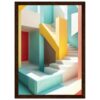 Coloridas escaleras y paredes en estilo moderno, obra de arte digital de Digiart Studio.