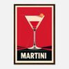 Brindis de cóctel martini con estilo retro y diseño moderno para decoración elegante.