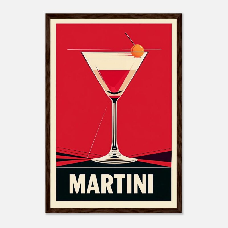 Brindis de cóctel martini con estilo retro y diseño moderno para decoración elegante.