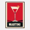 1. boterrojo, cóctel martini en estilo vintage, cartel de bar, arte decorativo, ilustración digital, digiart studio.