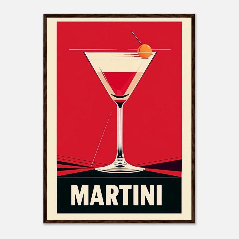 1. boterrojo, cóctel martini en estilo vintage, cartel de bar, arte decorativo, ilustración digital, digiart studio.