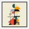 Colaje geométrico abstracto para decoración moderna, estilo Bauhaus y arte contemporáneo.