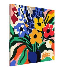 Flores abstractas en colores vibrantes en estilo moderno, obra de Digiart Studio.