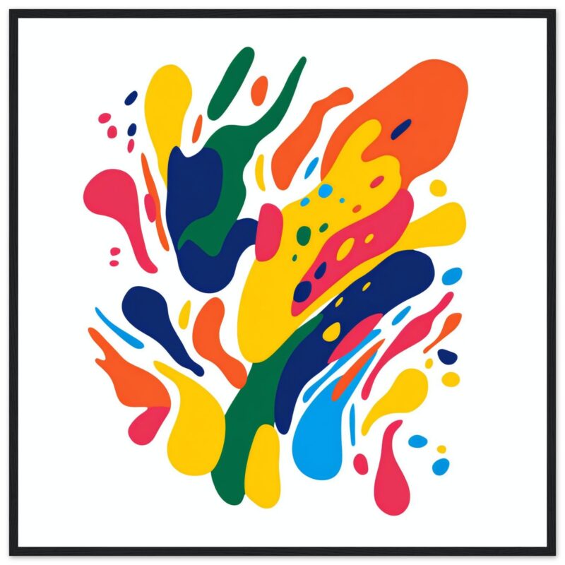 Vibrante arte abstracta en colores llamativos y formas dinámicas, creado en Digiart Studio para proyectos creativos.