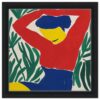 Colorida obra abstracta de estilo moderno con figura femenina y naturaleza, perfecta para decoración artística.